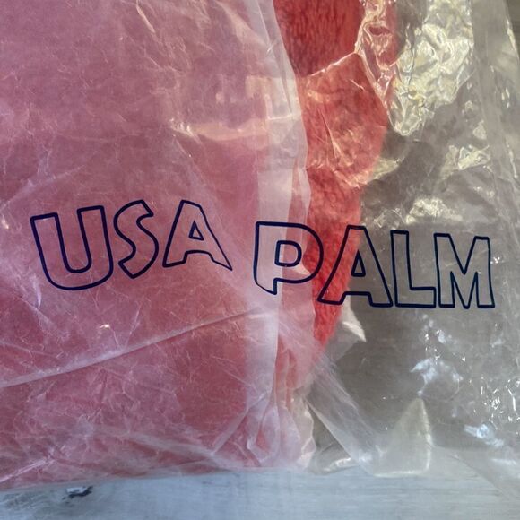 USA Palm Reversible Light Sherpa 1/4Zips Shaggy Solid Fleece Lava Abstract S Nwt - Picture 7 of 7